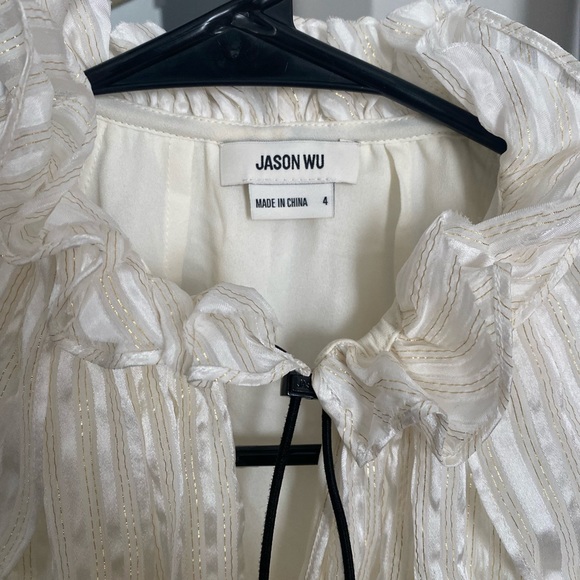 Jason Wu Ruffled Crew Neck Blouse - Picture 2 of 3